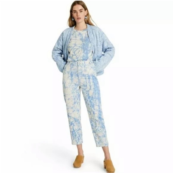 NWT | Women's Marble Print High-Rise Tapered Jeans - Rachel Comey - Picture 1 of 7